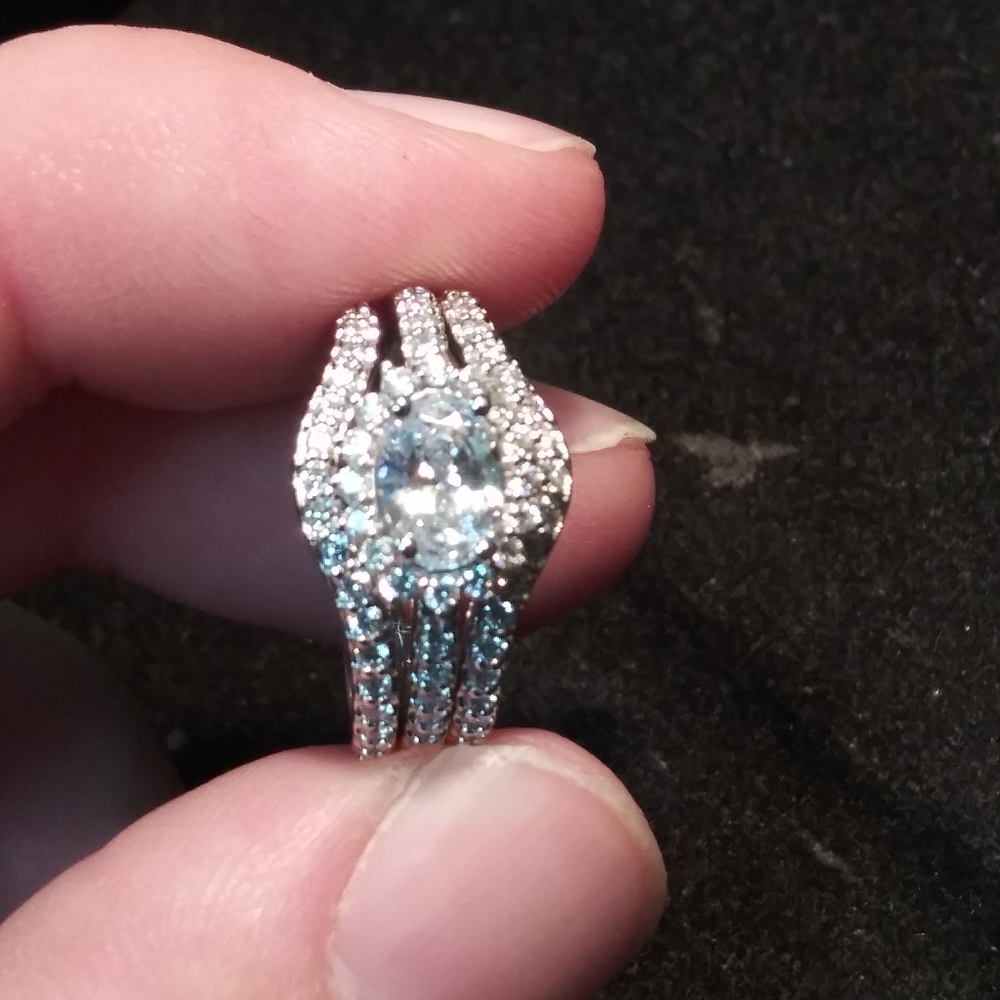 Engagement 3 piece Wedding Band Set